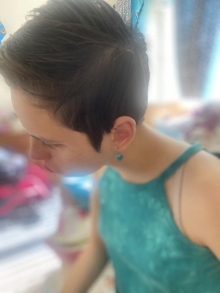 Heart Pendant Earrings - Customer Photo From Noreen B.