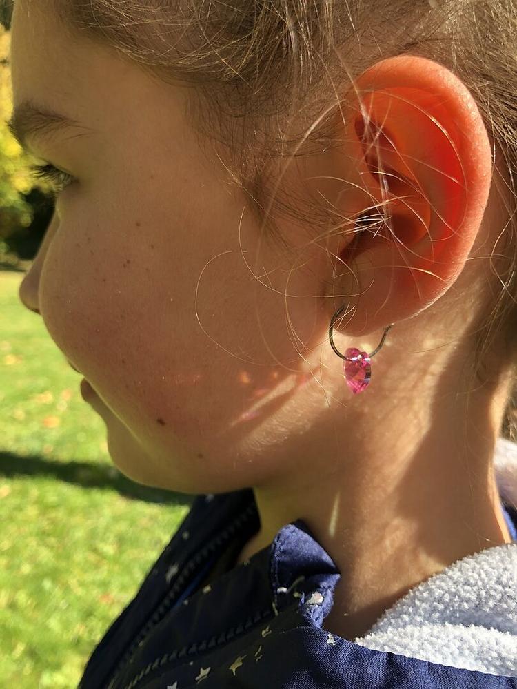 Heart Pendant Earrings - Customer Photo From Linnea B.
