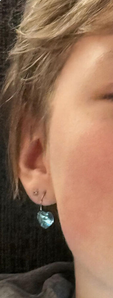 Heart Pendant Earrings - Customer Photo From Heather W.