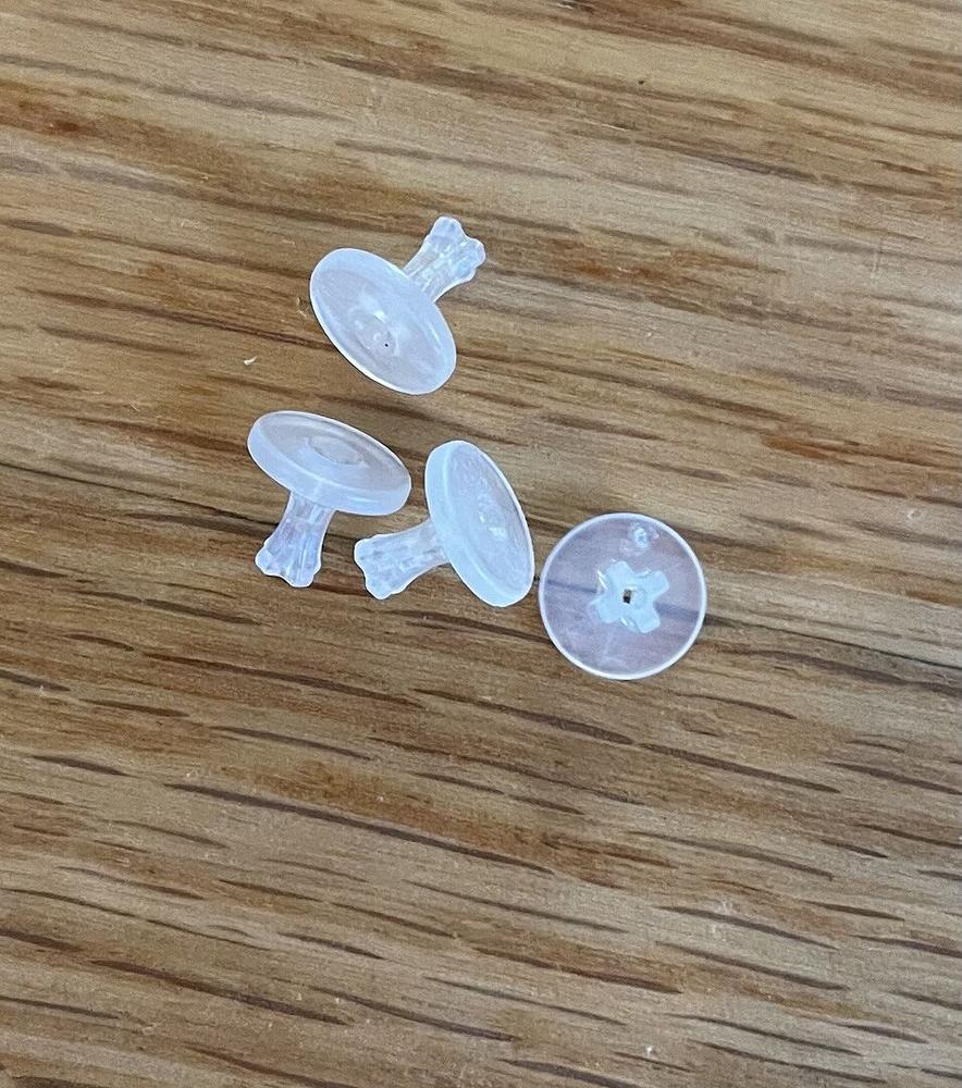 Package of 4 Medical Plastic Earring Backs - Customer Photo From Angela H.