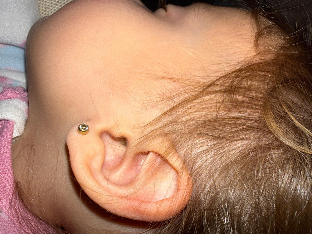 Golden Titanium Bezel Crystal Earrings - Customer Photo From Anonymous