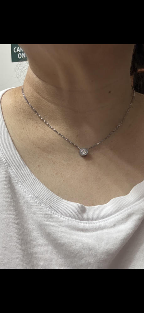 Grand Bezel Crystal Necklace - Customer Photo From M.S.