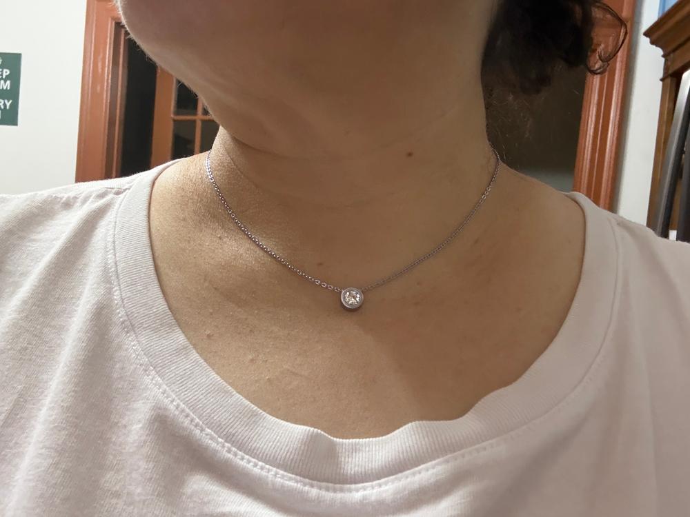 Grand Bezel Crystal Necklace - Customer Photo From M.S.