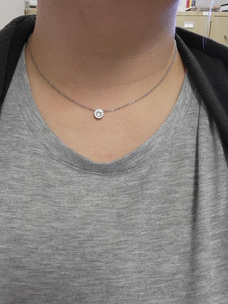 Grand Bezel Crystal Necklace - Customer Photo From Emily L.