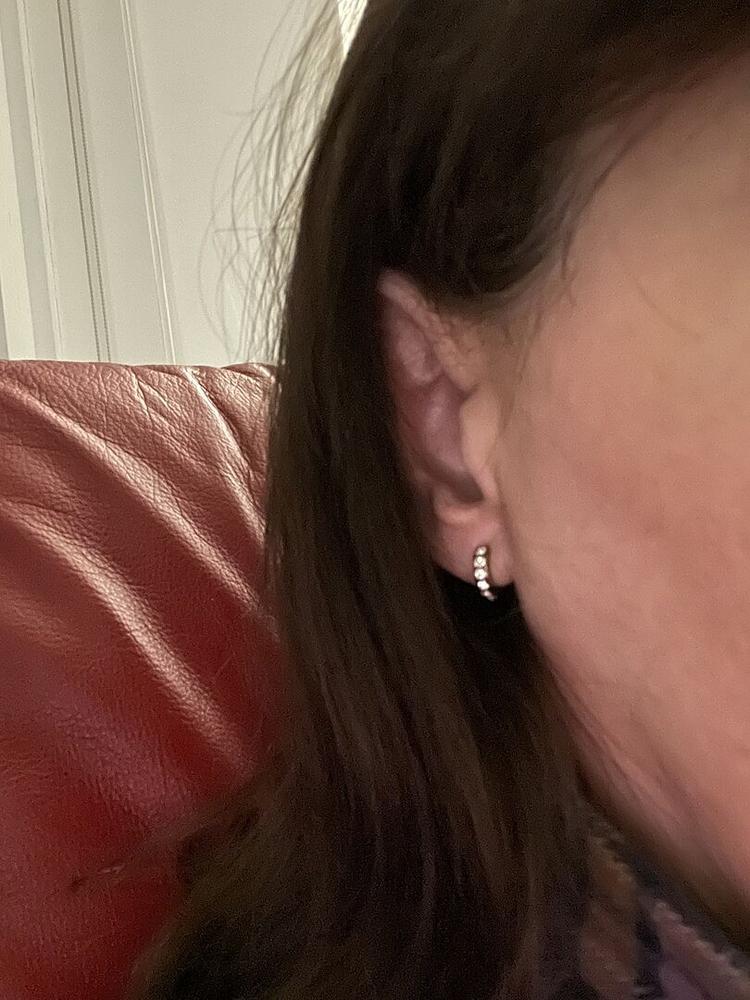 Pendant Brilliance Curved Crystal Earrings - Customer Photo From Eleanor M.