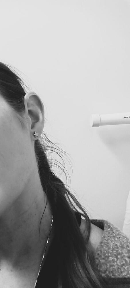 Silver Titanium Star Earrings - Customer Photo From DANIELLE C.
