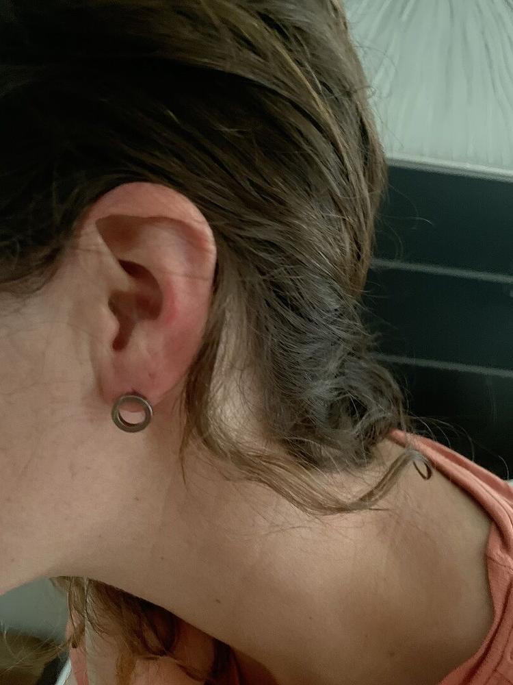 Puck Hollow Earrings - Customer Photo From Scott K.