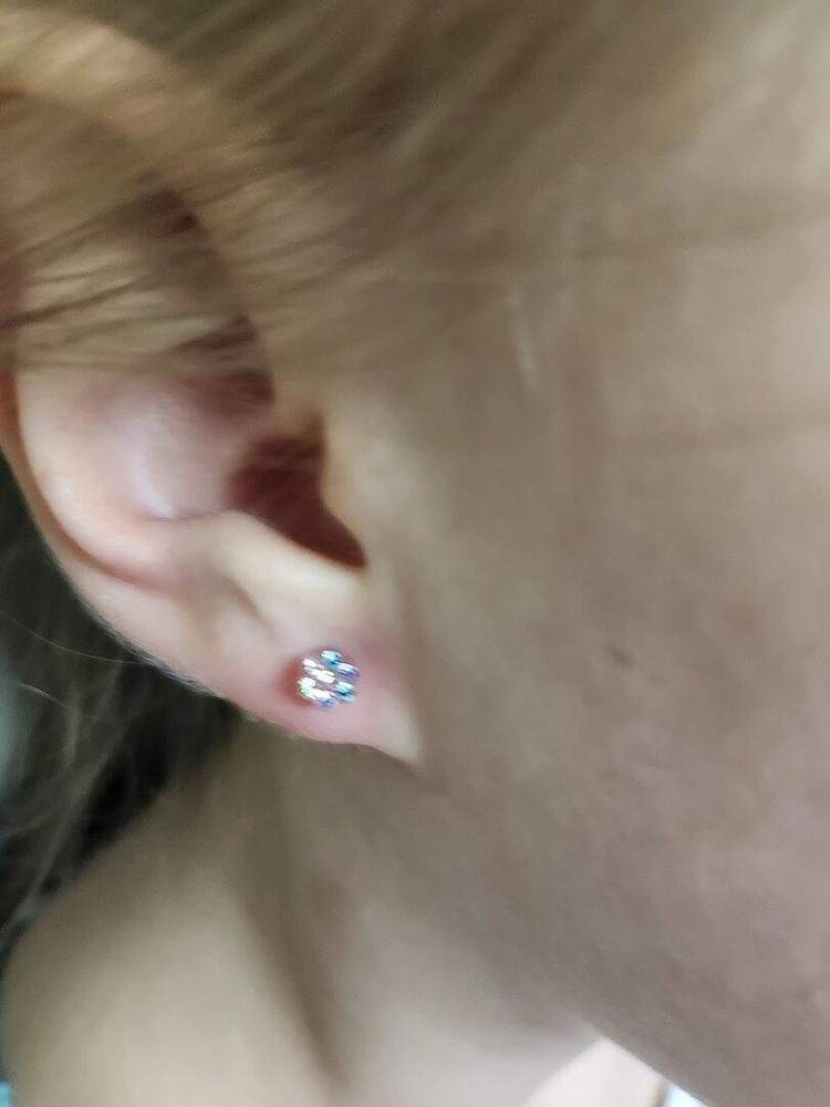 Medical Plastic Dangle Daisy Earrings - Customer Photo From Christi R.