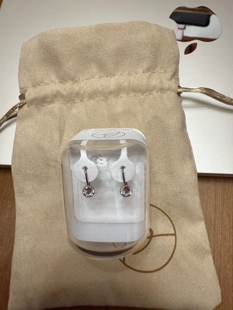 Pendant Bezel 5mm Crystal Earrings - Customer Photo From M.S. 