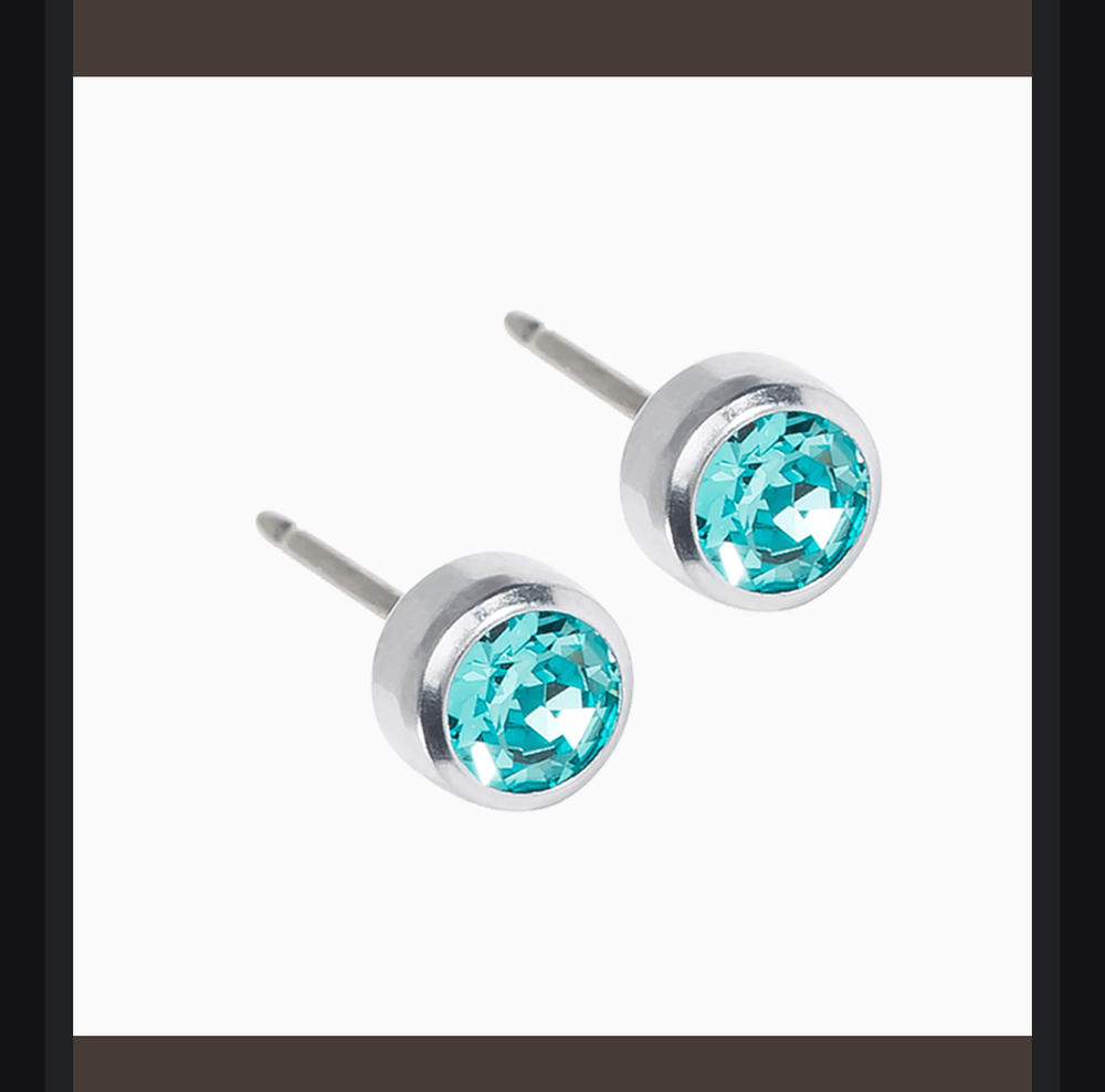 Silver Titanium Bezel Turquoise Earrings - Customer Photo From Erin Knapp