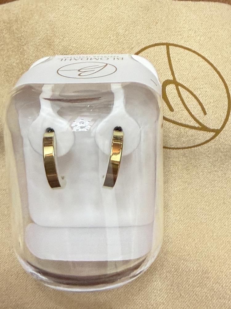 Golden Titanium Plain Curved Pendant  Earrings - Customer Photo From M.S. 
