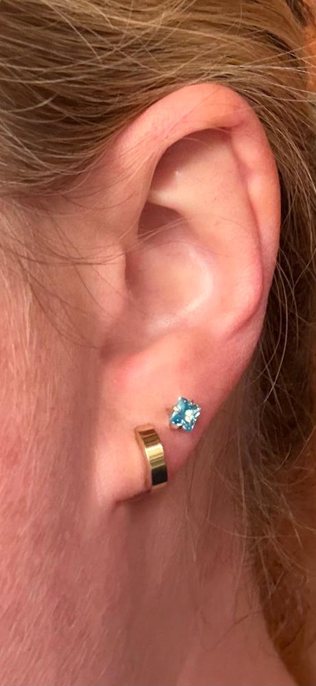 Golden Titanium Plain Curved Pendant  Earrings - Customer Photo From Ruth