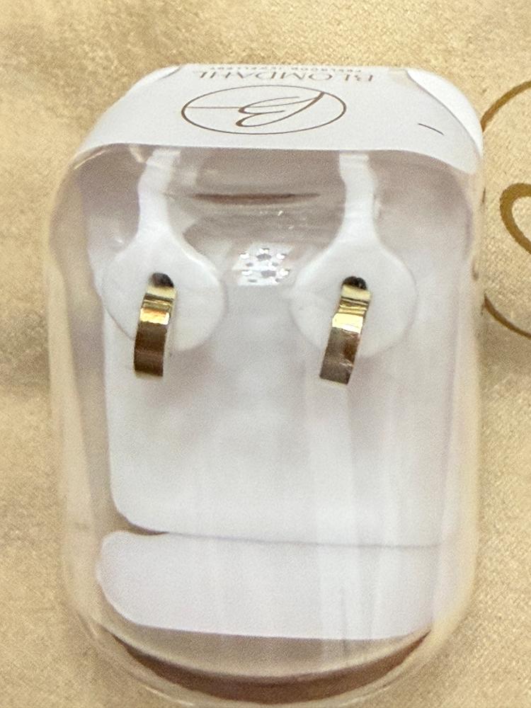 Golden Titanium Plain Curved Pendant  Earrings - Customer Photo From M.S.