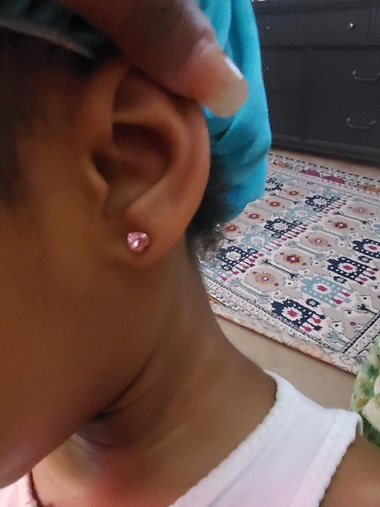 Medical Plastic 6mm Heart Earrings - Customer Photo From Vanetta L.