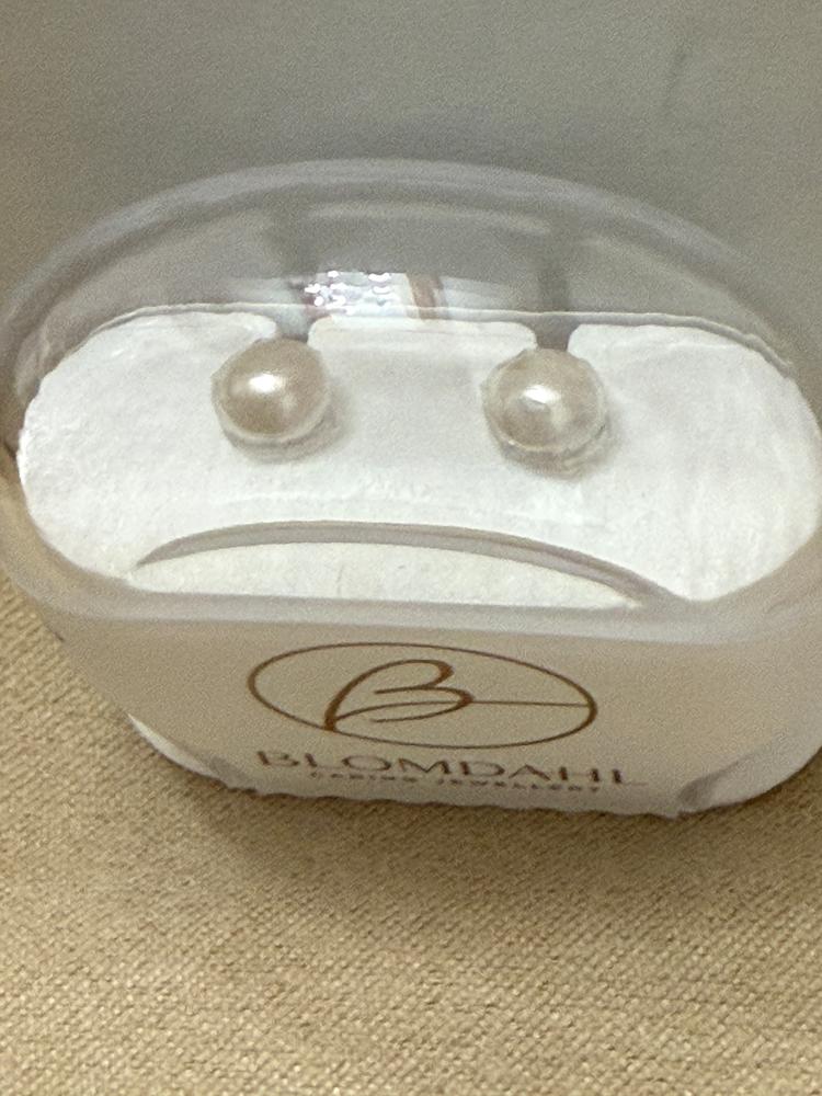 Medical Plastic 6mm White Pearl Earrings - Customer Photo From M.S.