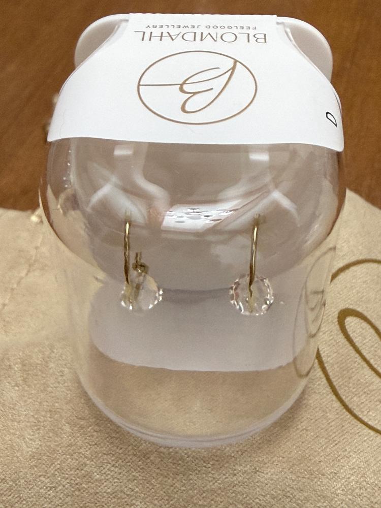 Golden Titanium Bicone Pendant 14mm Ear Rings - Customer Photo From M.S.