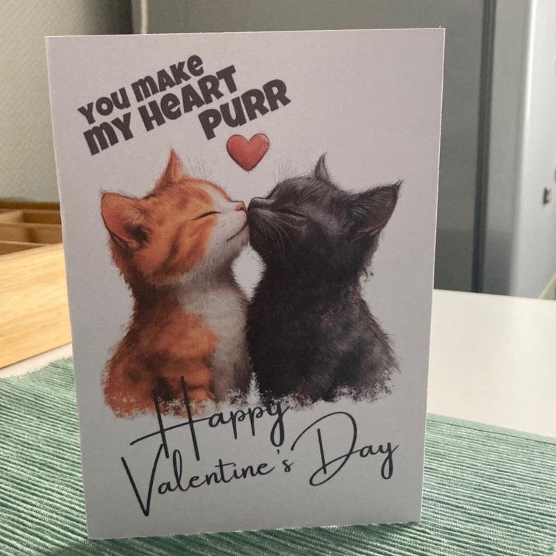 Printable Kissing Cats Valentine’s Day Card | Instant Download #05 - Customer Photo From Mia