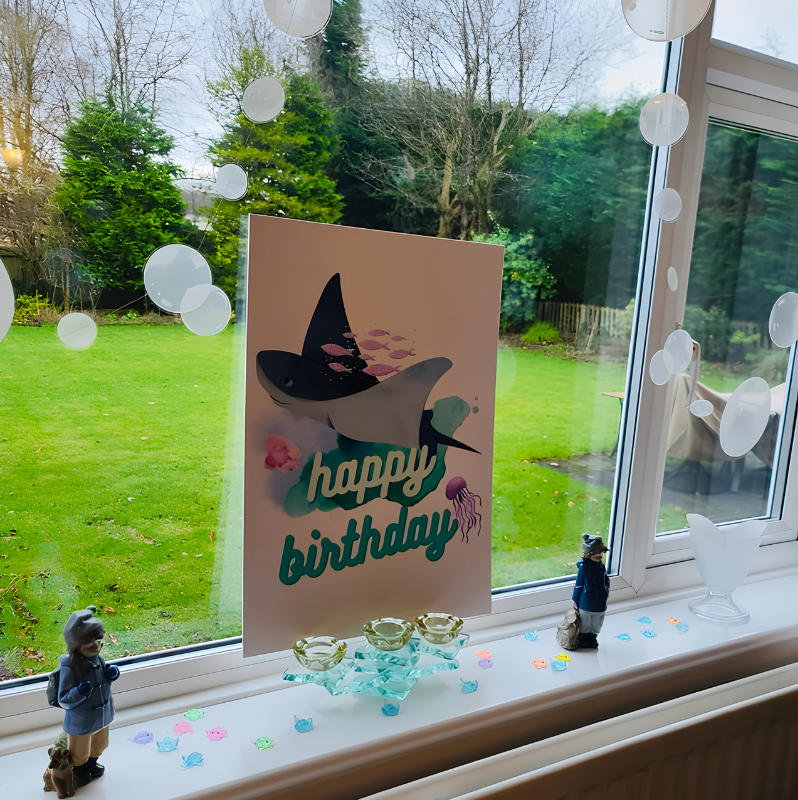 Printable Manta Ray Birthday Card for Kids | Instant Download - Customer Photo From Sharon