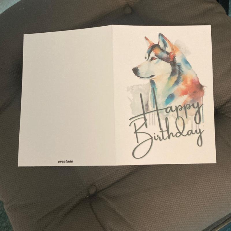 Printable Husky Birthday Card | Instant Download #01 - Customer Photo From Abby