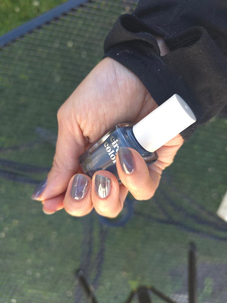 Blue Charcoal Gray Jelly Nail Polish - Cirque Colors Tempest Jelly