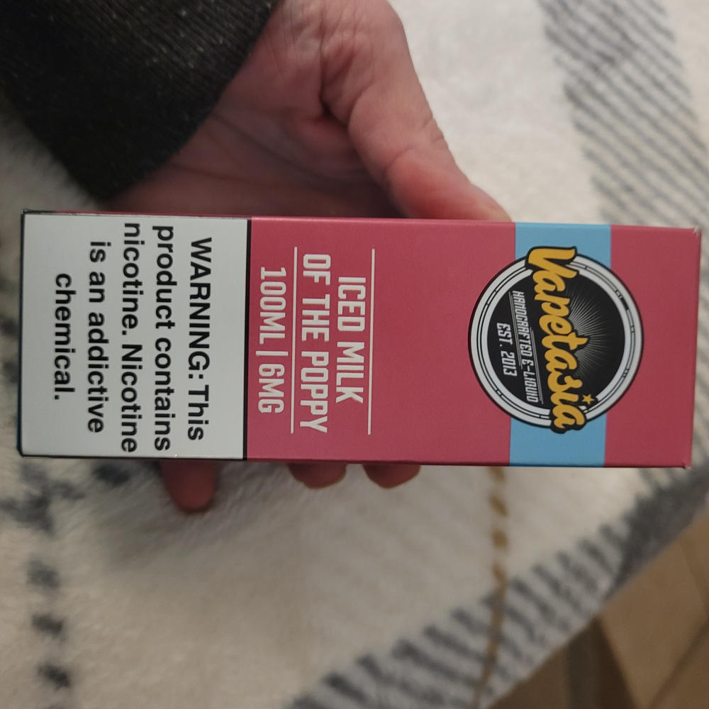 Iced Milk Of The Poppy E-Liquid By Vapetasia 100ml - 6 MG - Customer Photo From Jennifer Ridge