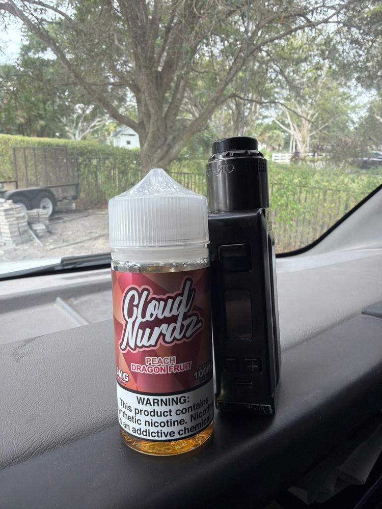 Peach Dragon Fruit CLOUD NURDZ 100ml - 3 MG - Customer Photo From Matthew Dura