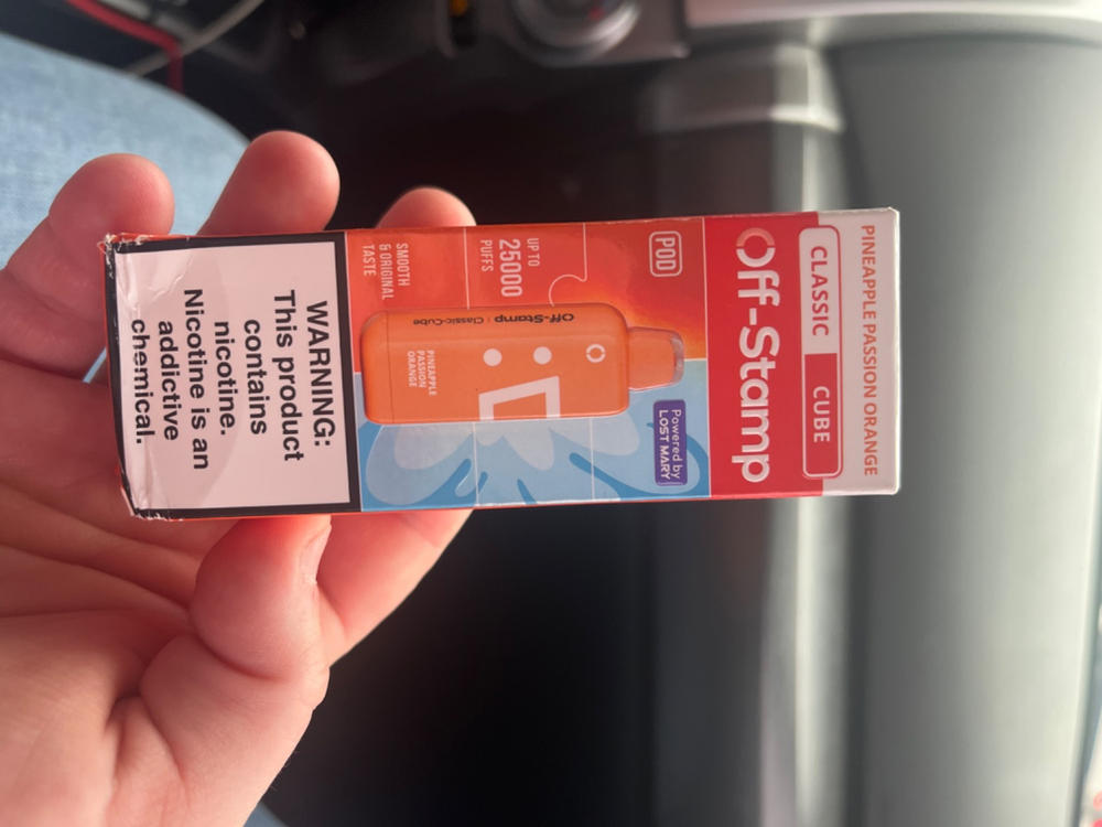 Off Stamp X-Cube Disposable Pod | 25K Puffs - Classic Cube - Pineapple Passion Orange - Customer Photo From Stephanie Blazer
