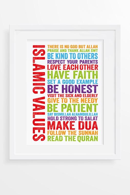 Islamic Values Wall Art Print - Customer Photo From Suzanne N.