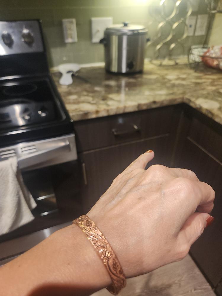 Pure Copper Cuff Bracelet – Barrel - Customer Photo From Roxy