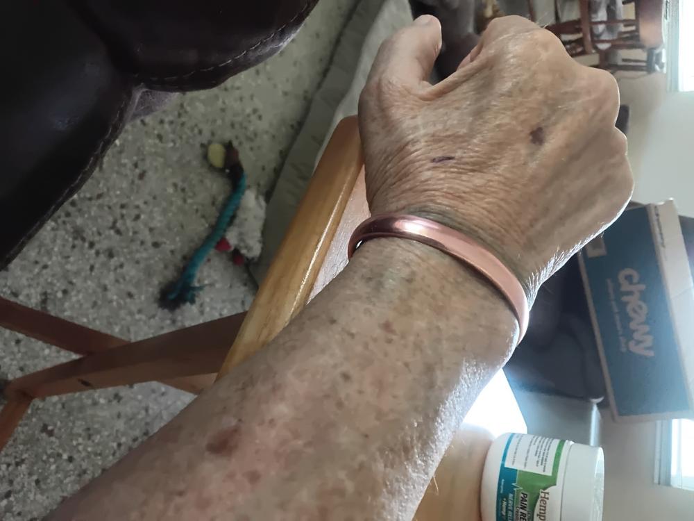 Pure Copper Cuff Bracelet – Plain - Customer Photo From Steven Rose