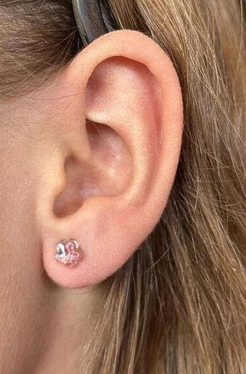 Medical Plastic 6mm Flower Earrings - Customer Photo From Anonymous