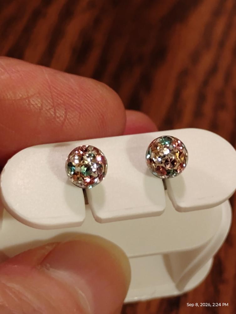 Crystal Ball 6mm Earrings - Customer Photo From Tam