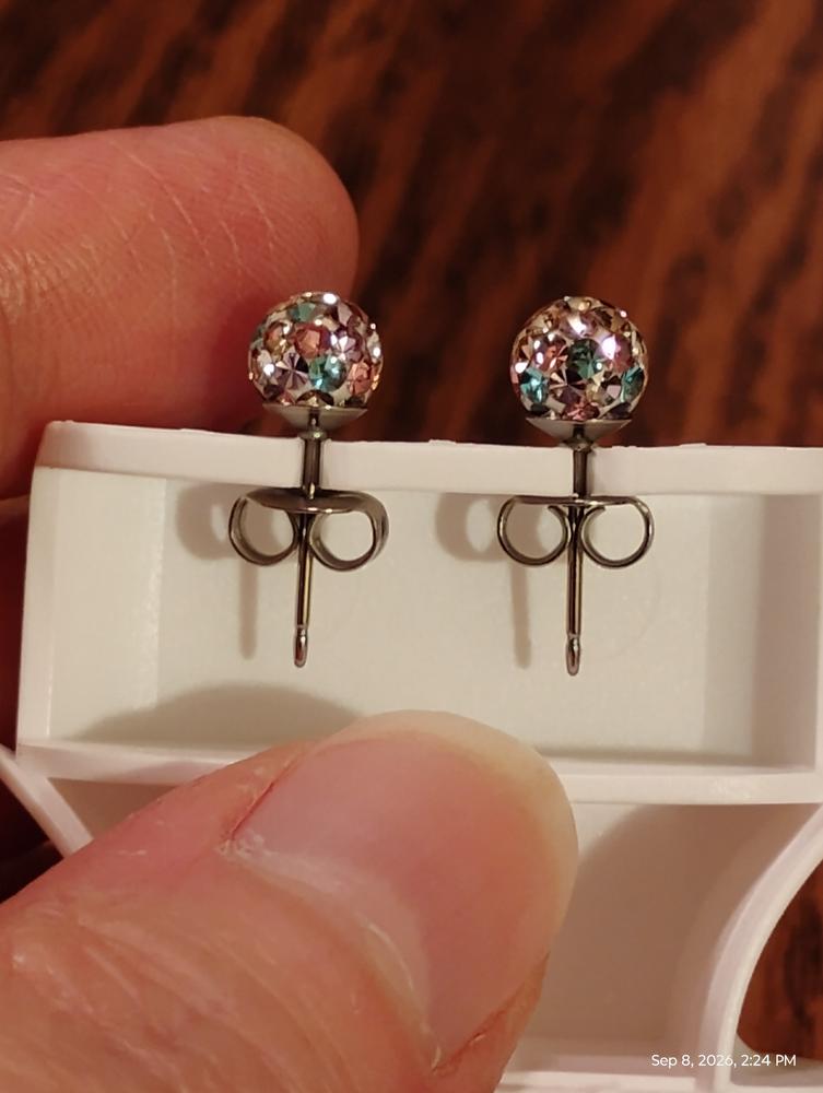 Crystal Ball 6mm Earrings - Customer Photo From Tam