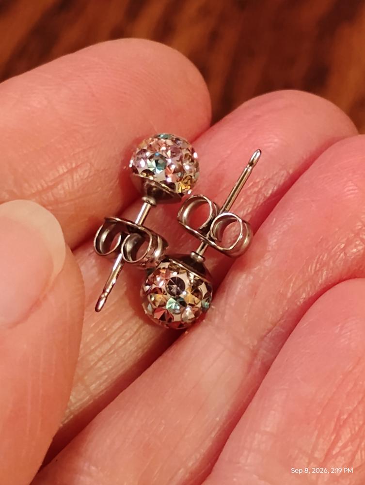 Crystal Ball 6mm Earrings - Customer Photo From Tam