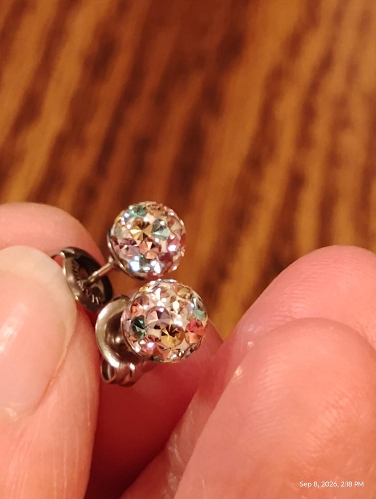 Crystal Ball 6mm Earrings - Customer Photo From Tam