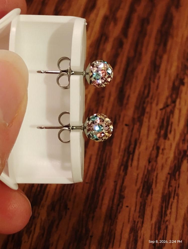 Crystal Ball 6mm Earrings - Customer Photo From Tam