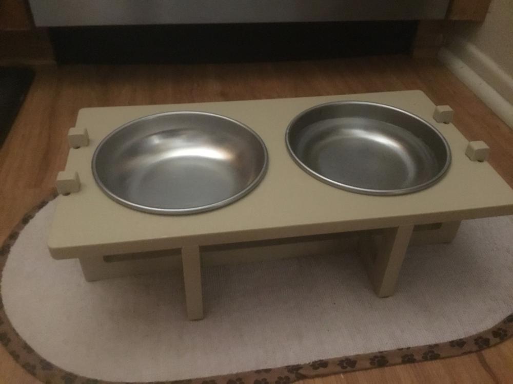 Rise Pet Bowl Stand, for Small Dog Bowls and Cat Bowls - Customer Photo From Jan Livingston