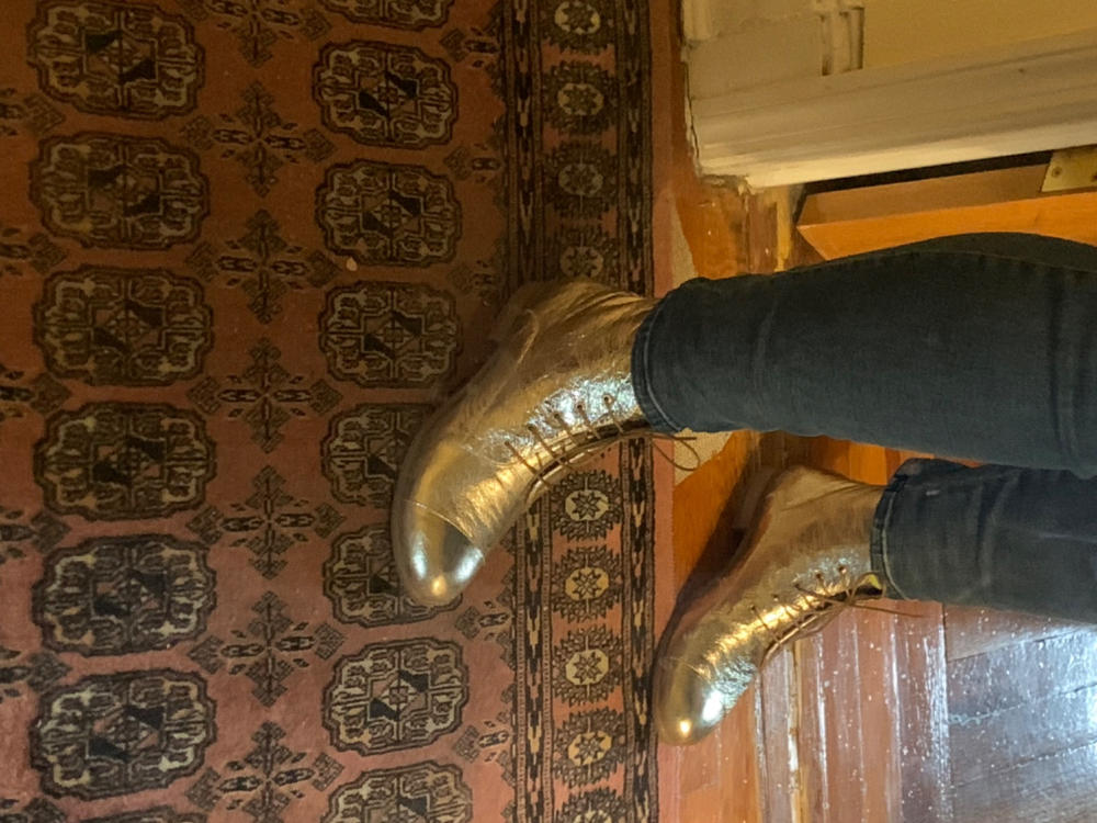 Golden Lace Up Boots - Julia Bo Custom Made Shoes & Boots Golden Lace Up Boots - Julia Bo Custom Made Shoes & Boots