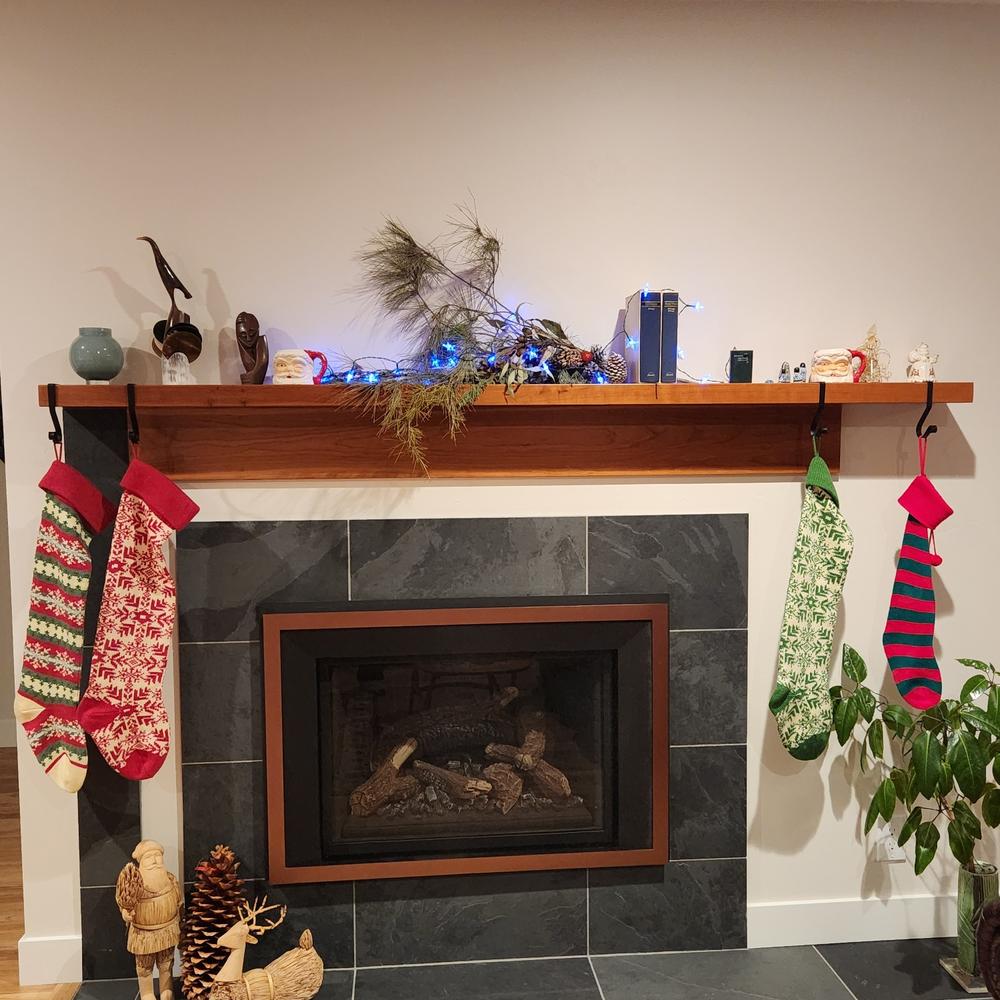Wrought Iron 5in Christmas Stocking Hanger Fireplace Mantel Hook - Customer Photo From Lois Boulgarides