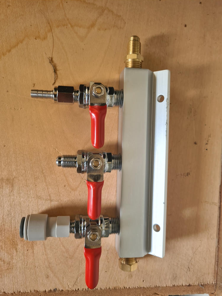 Gas Manifold | 2 and 4 Outlets with MFL  Thread - Customer Photo From Leslie Ducray
