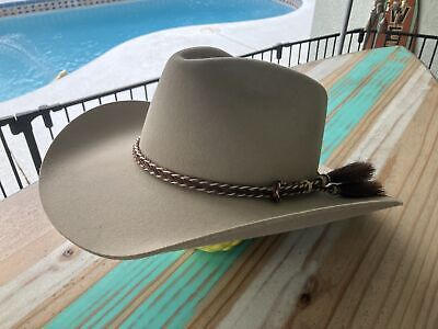Chapeau Cowboy Stetson Castor 4X Noir Taille 7 – Fourrure Feutrée Vintage USA