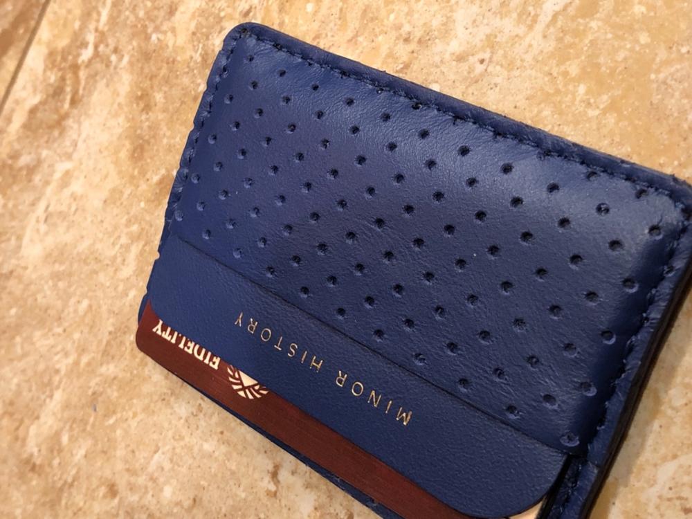 Card Wallet <br> Cobalt Perforated - Customer Photo From Kristin W.