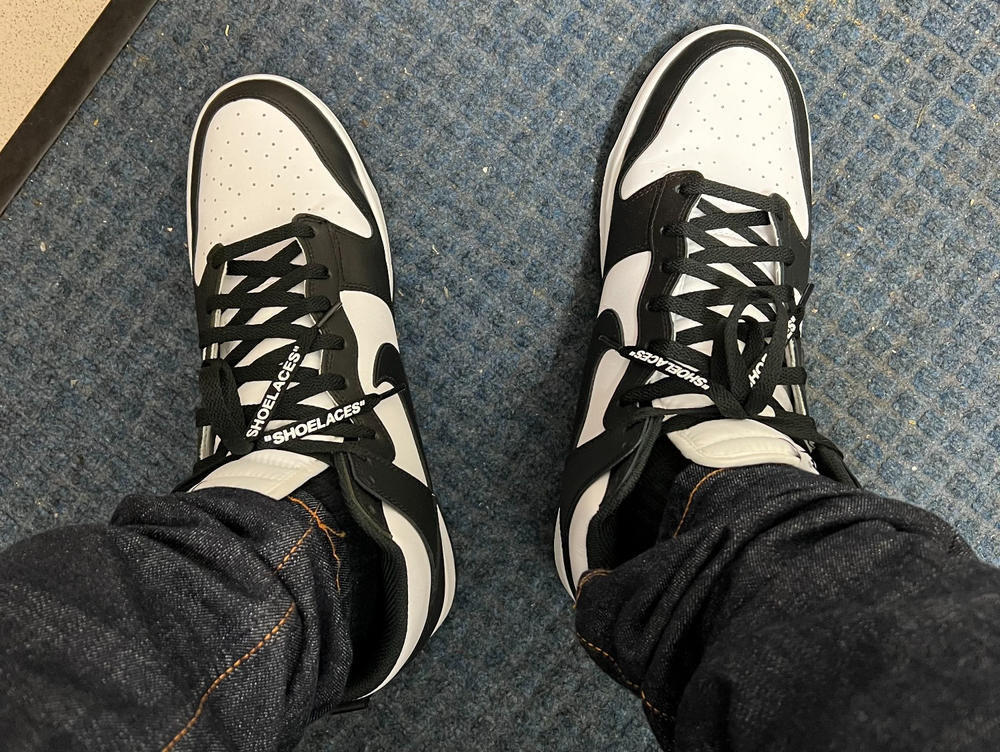 Black -  "SHOELACES"  inspired by OFF-WHITE x Nike- Flat Laces - Customer Photo From Richard Ly