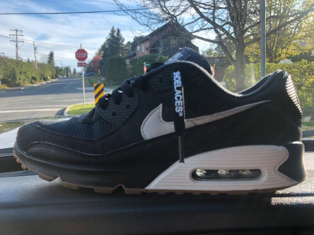 Black -  "SHOELACES"  inspired by OFF-WHITE x Nike- Flat Laces - Customer Photo From Noah Elam