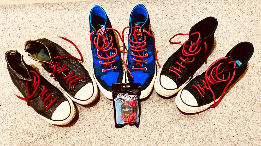 Red Rope Laces - Essentials Collection - Customer Photo From Steven Wiggins