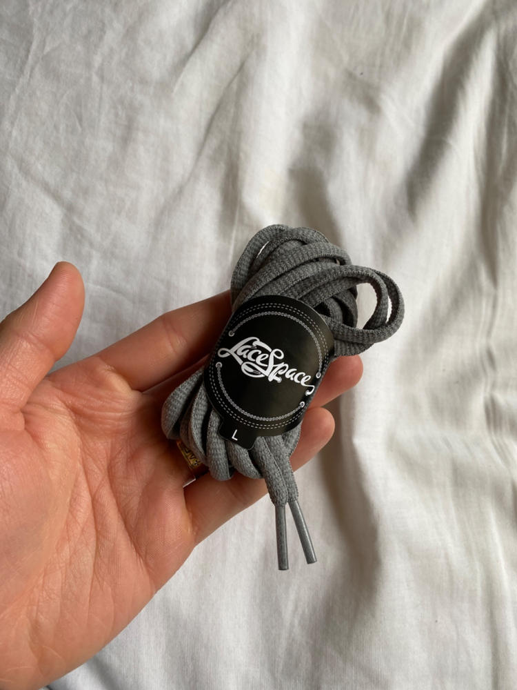 Grey Oval Laces - Essentials Collection - Customer Photo From George G.