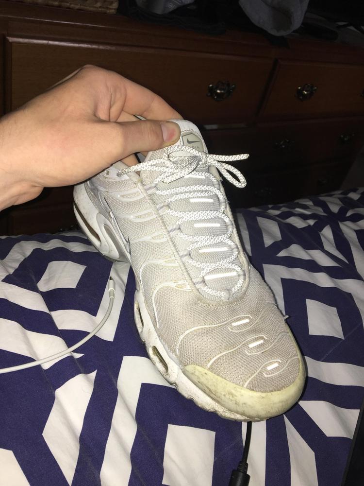 White/3M Reflective Classic Rope Lace - Customer Photo From billy peake