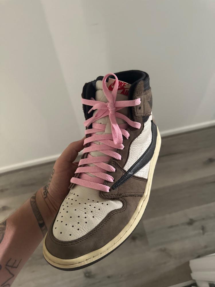 Sneakers Jordan Brown Pink Laces Shoe Laces Brown Jordan With Pink