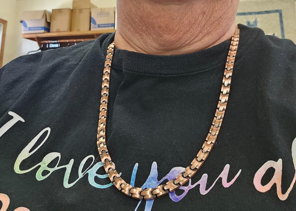 Powerful Copper Magnetic Therapy Necklace Classic Chain - Customer Photo From Denise Frank