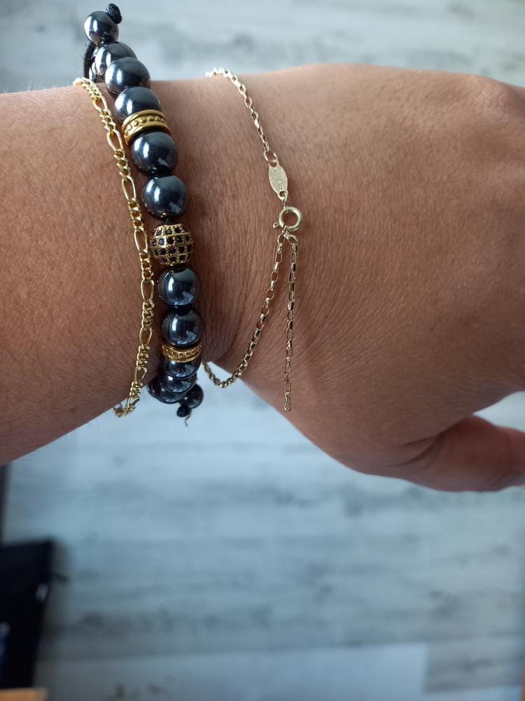 High Power Magnetic Hematite Bracelet Gold Zeus - Customer Photo From R33Nz